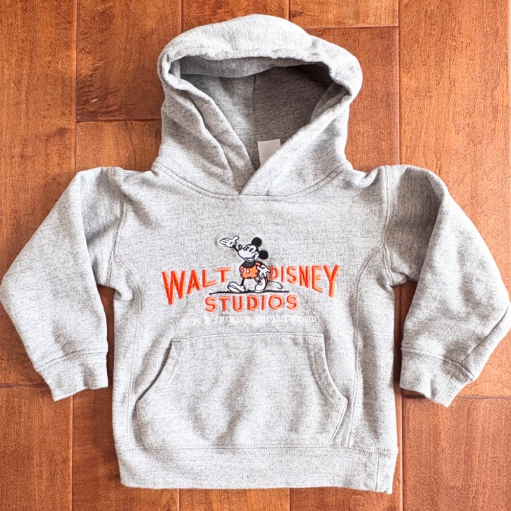 Disney Hoodie Unisex 3T Heather‎ Gray Walt Disney Studios Mickey Mouse
